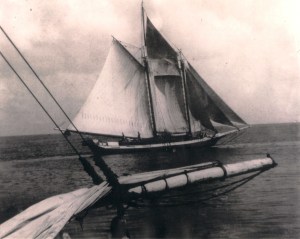 Schooner Edward VII belonging to Capt. Frank Hassell of Saba Barbados