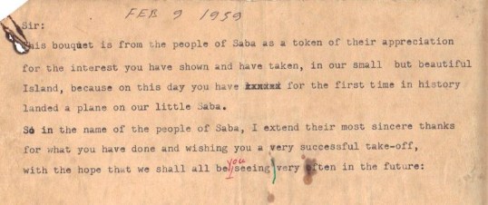 A thank you note for the flowers