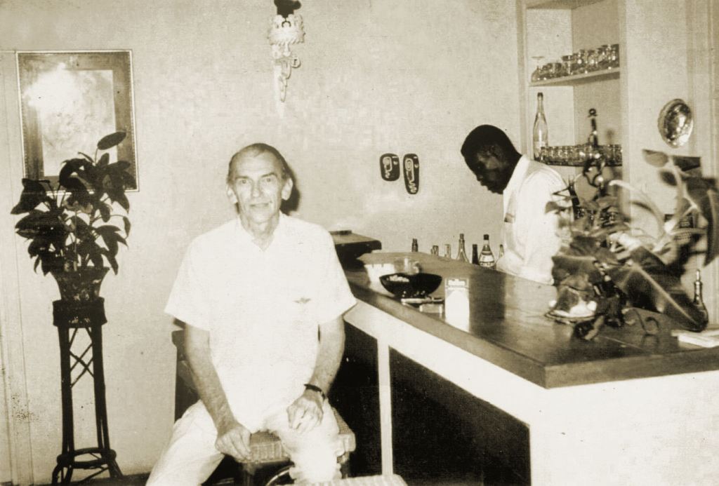 Charles "Scout" Thirkield and Albert Warner in the bar at the Passangrahan