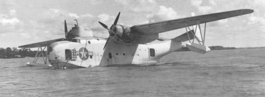 Sea plane in the Surinam river at Paramaribo flown by Mr. Lloyd Cooley in the 1940's