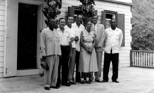 125 - Saba-1956-58 - Cutchy Jones with the Bestuurs college before The Guesthouse