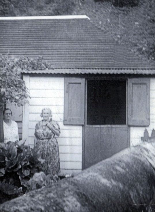 Miss Olive and her sister Marion at their father's home in The Bottom