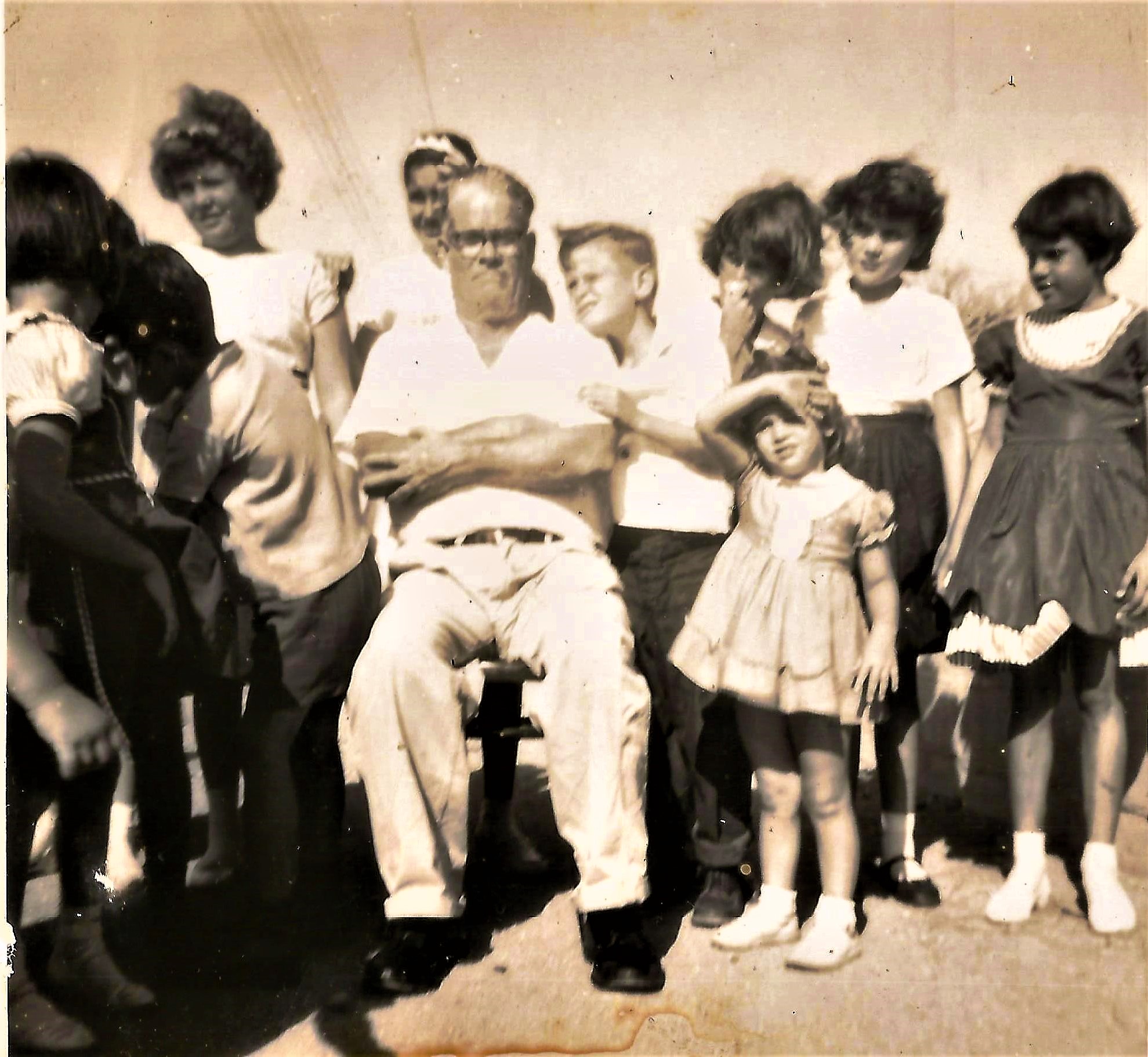 Children with Ralph Hassell