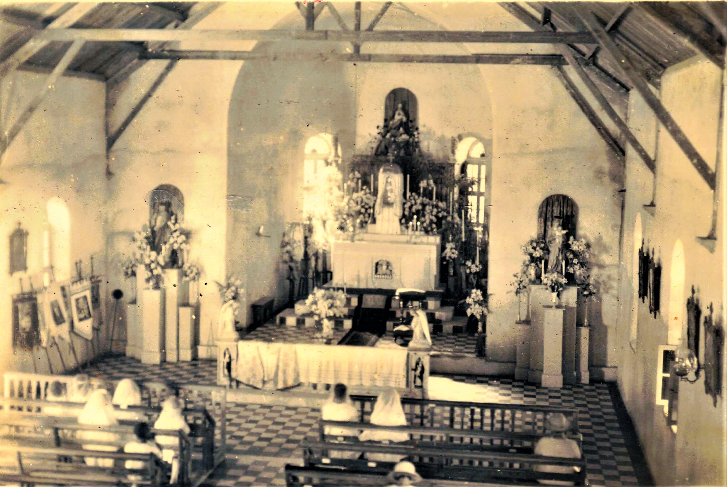 Inside newly built Sacred Heart Church 1935.
